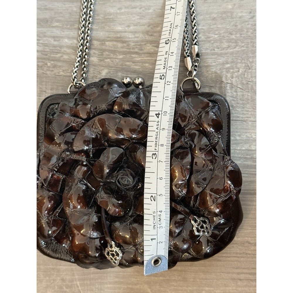 Brighton Roselie Flower Leather Coin Purse Crossbody. - Picture 13 of 16